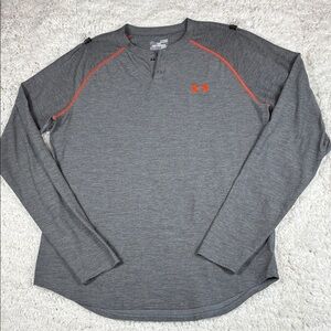 Under Armour Men's Fitted Henley Style Cold Gear Long Sleeve Shirt, Size XL